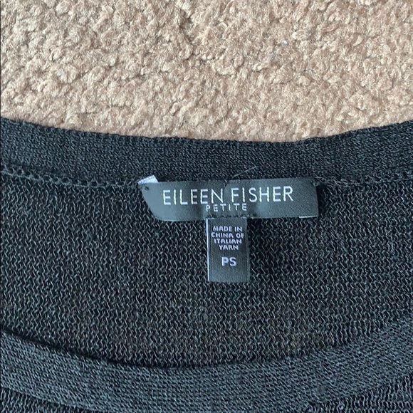 Eileen Fisher knit top black sz Petite Small linen - Picture 2 of 6